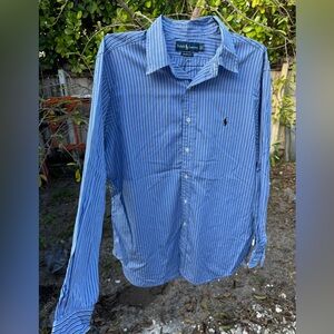Ralph Lauren Men's Blue Pinstripe Shirt